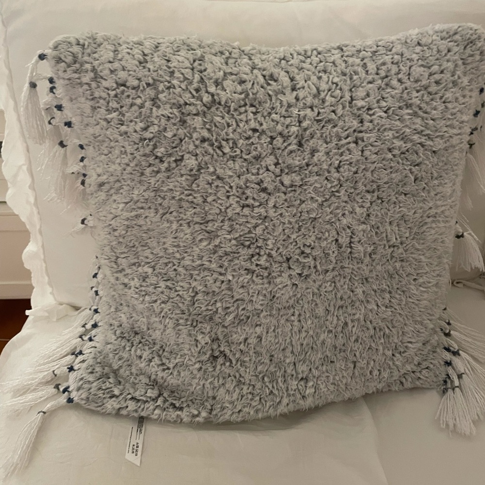 Urban Outfitters Fringe Fleece Throw Pillow